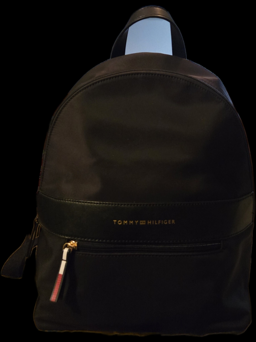 Tommy Hilfiger Black Unisex Backpack 13x10.5x5". Absolutely Flawless condition.
